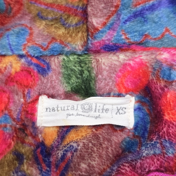 Natural Life Women’s Cozy Blanket Robe XS Belted Super Soft Fleece Floral Dress - Picture 16 of 16